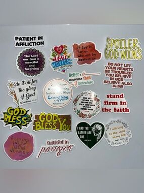 (4) FREE W/ BUNDLE OF 2+ ITEMS Christian Inspirational Sticker Set - Assorted